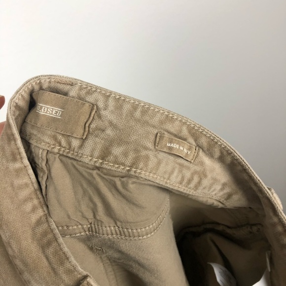 Closed Baker Velvet Pants Tan Cropped Mid Rise 25 - Picture 8 of 9